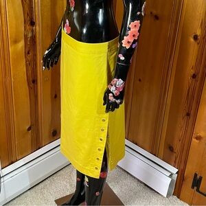 Vintage Worthington Golden Mustard Yellow Pencil Skirt Women Size 10